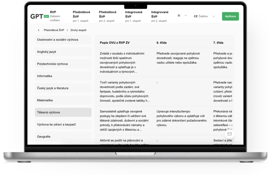 Screenshot aplikace